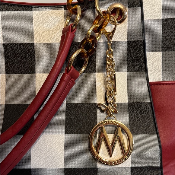MKF Collection Mia K Bonita Checker Women's Tote & Wallet Set - Picture 9 of 9
